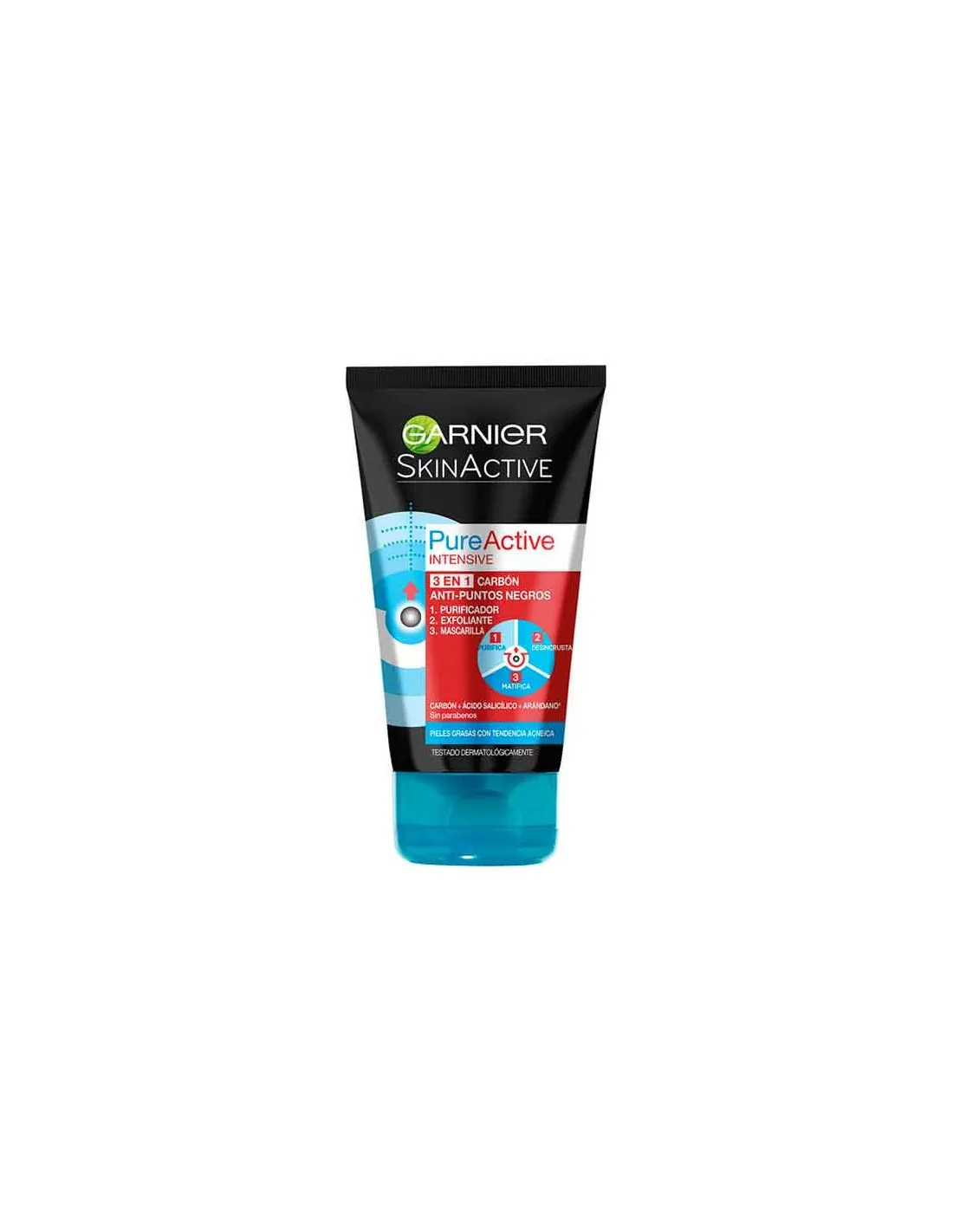 Garnier Limpiador Skinactive Pure Active 3 En 1 Carbon 150 Ml