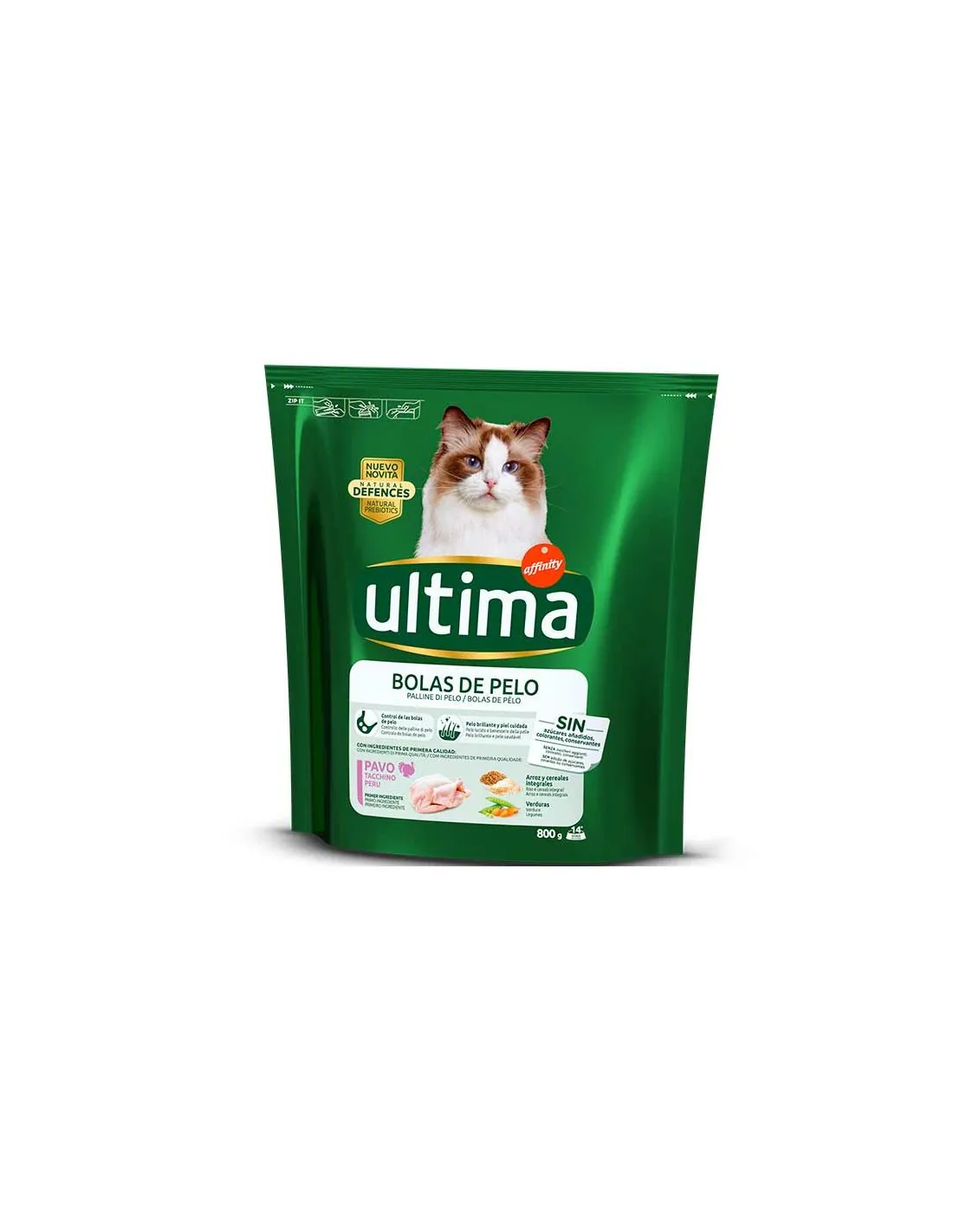 Ultima-Affinity Cat Bolas de Pelo con Pavo 800 g