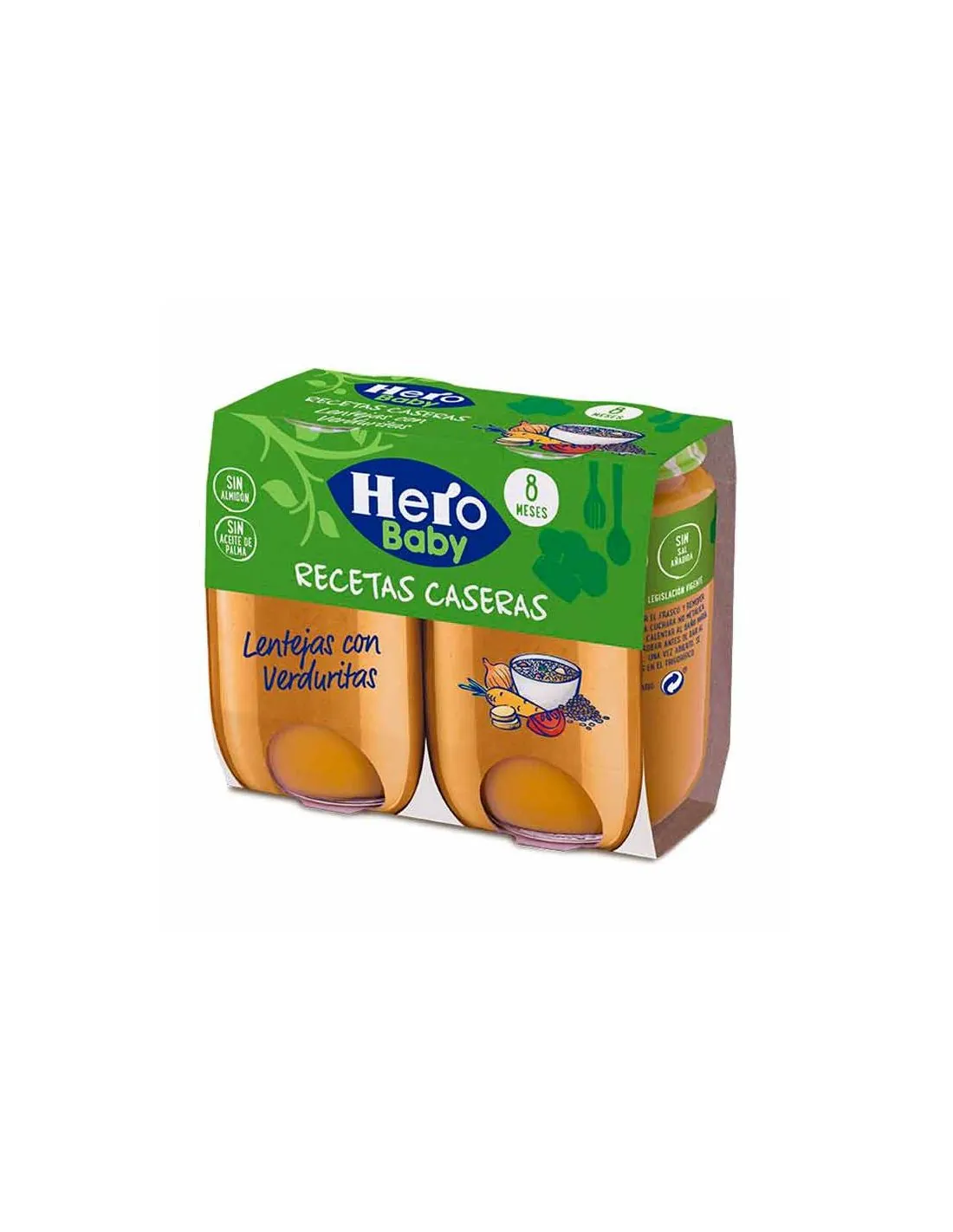 Hero Baby Tarritos Recetas Caseras Lentejas con Verduritas 2x190 g