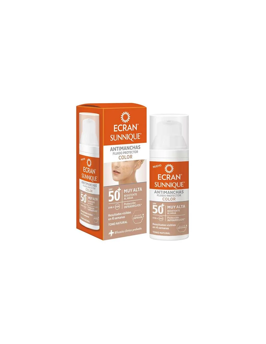 Ecran Sun Antimanchas Fluido Facial Protector con Color SPF50+ 50 ml