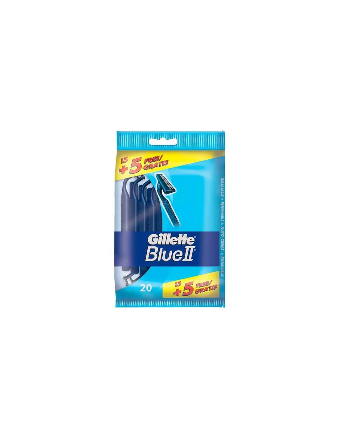 Gillette Maquinillas De Afeitar Desechables Blue II 15 + 5 Uds