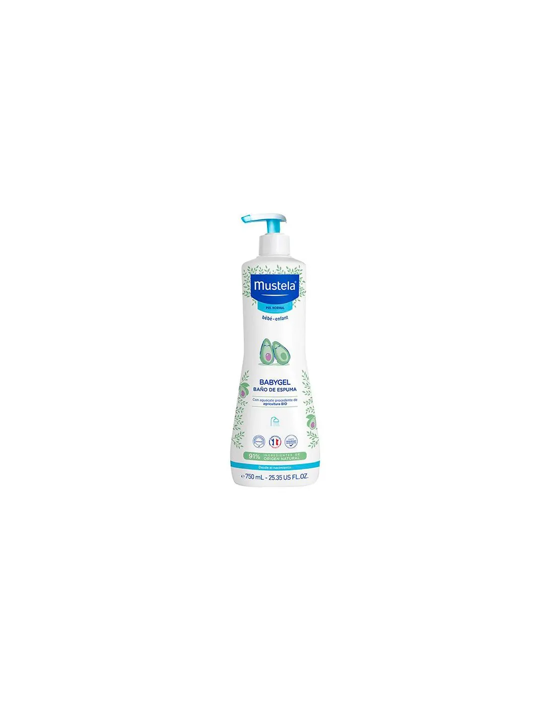 Mustela Babygel Baño de Espuma Con Dosificador 750 ml