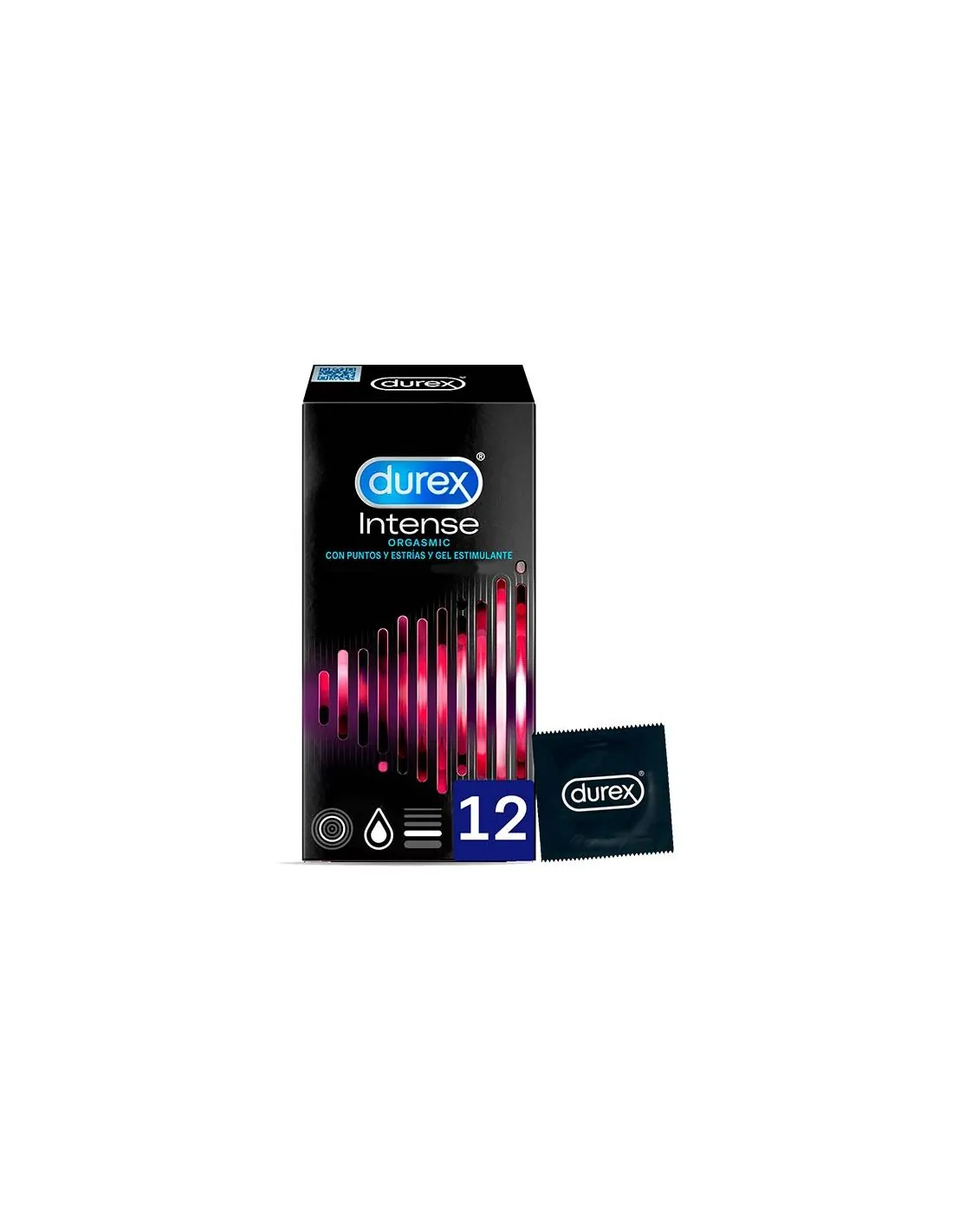 Durex Intense con Puntos y Estrias y gel estimulante Preservativos