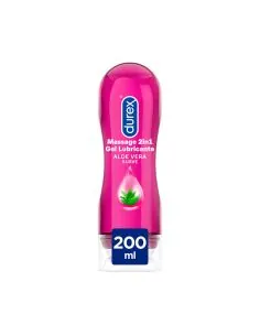 Durex Play Massage 2 en 1 Gel de Masaje Erótico y Lubricante Estimulante con Aloe Vera 200 ml