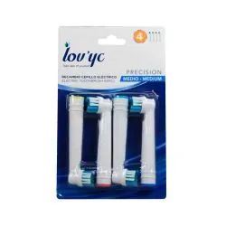 LovYc Recambio Cepillo Electrico Precision Medio 4 uds