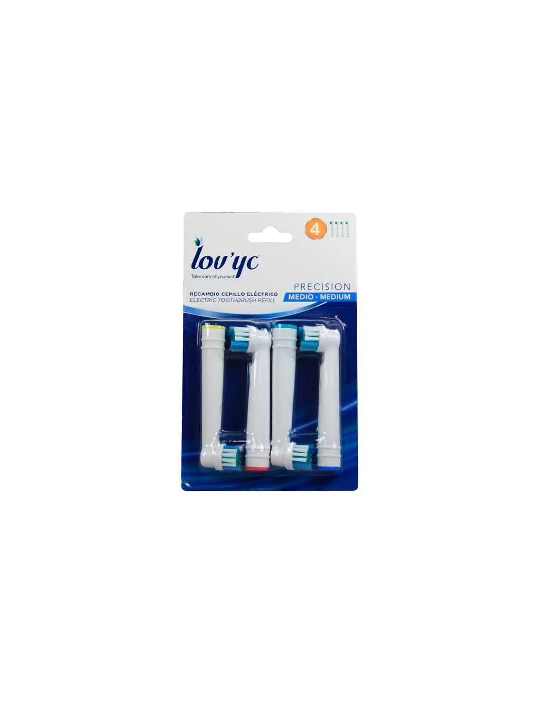 LovYc Recambio Cepillo Electrico Precision Medio 4 uds