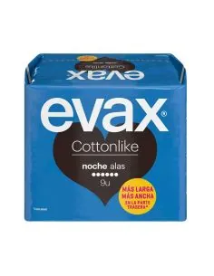 Evax Cottonlike Noche Con Alas Compresa 9 uds