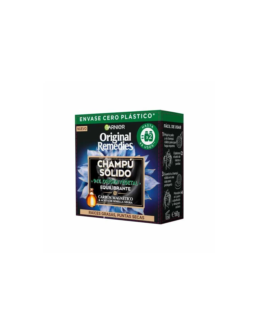 Garnier Original Remedies Carbon Magnetico Champu Solido