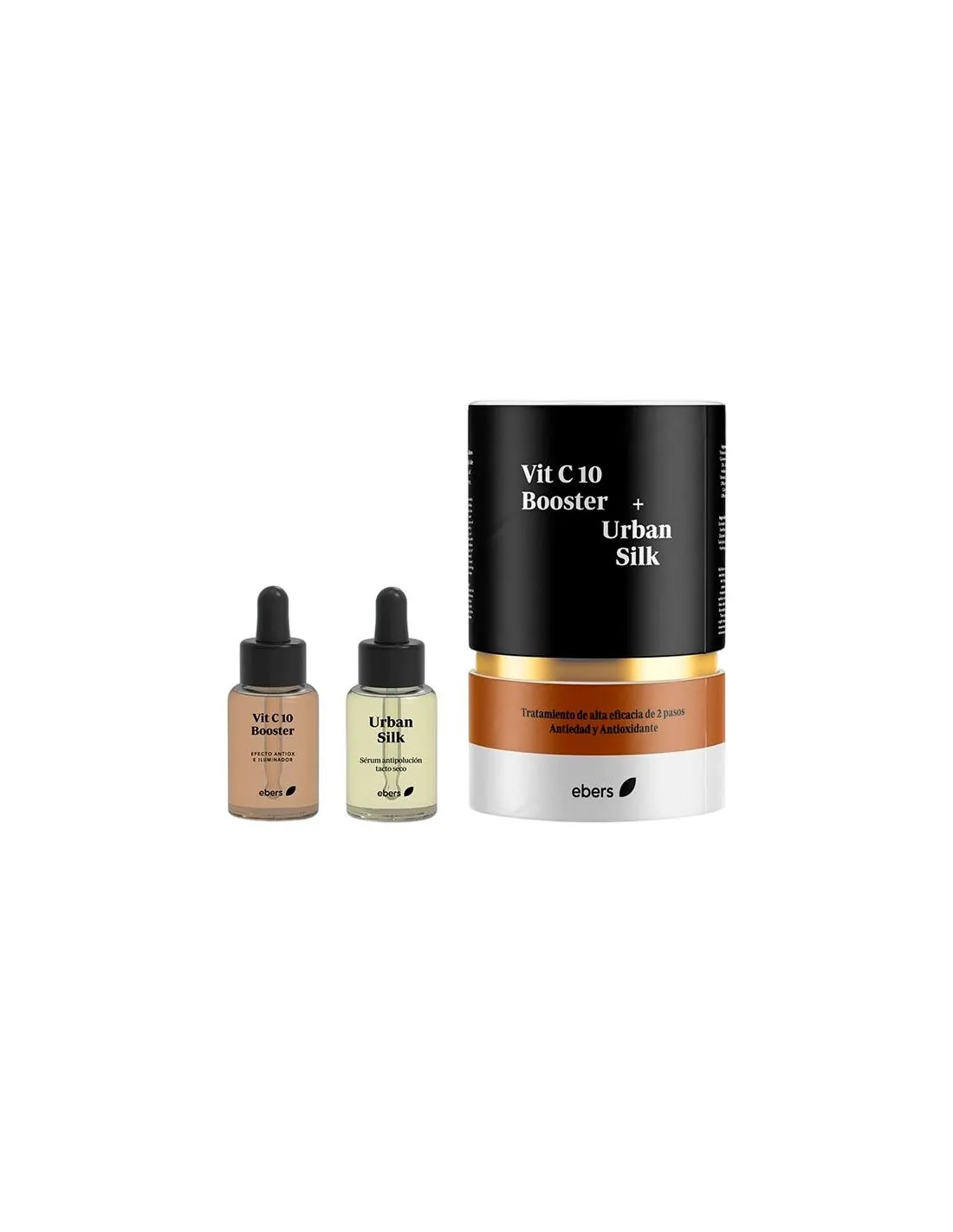 Ebers Vit C 10 Booster y Urban Silk Duplo Cuidado Facial