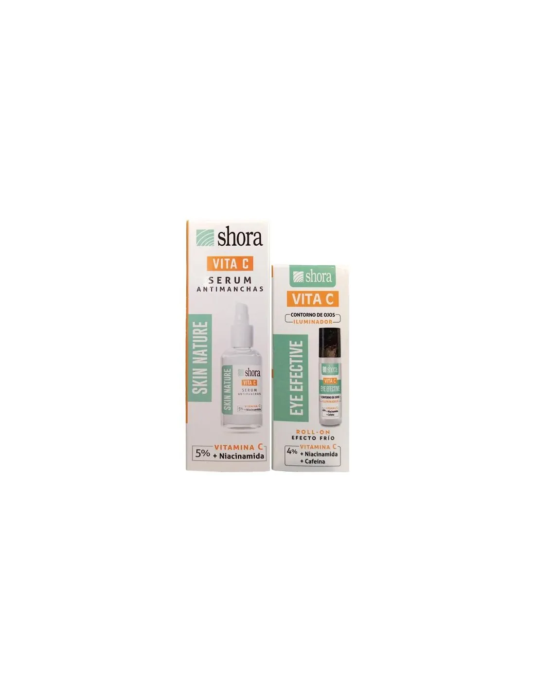 Shora Serum Skin Nature Vita C Contorno de Ojos Eye Efective Vita C Pack 2 Piezas